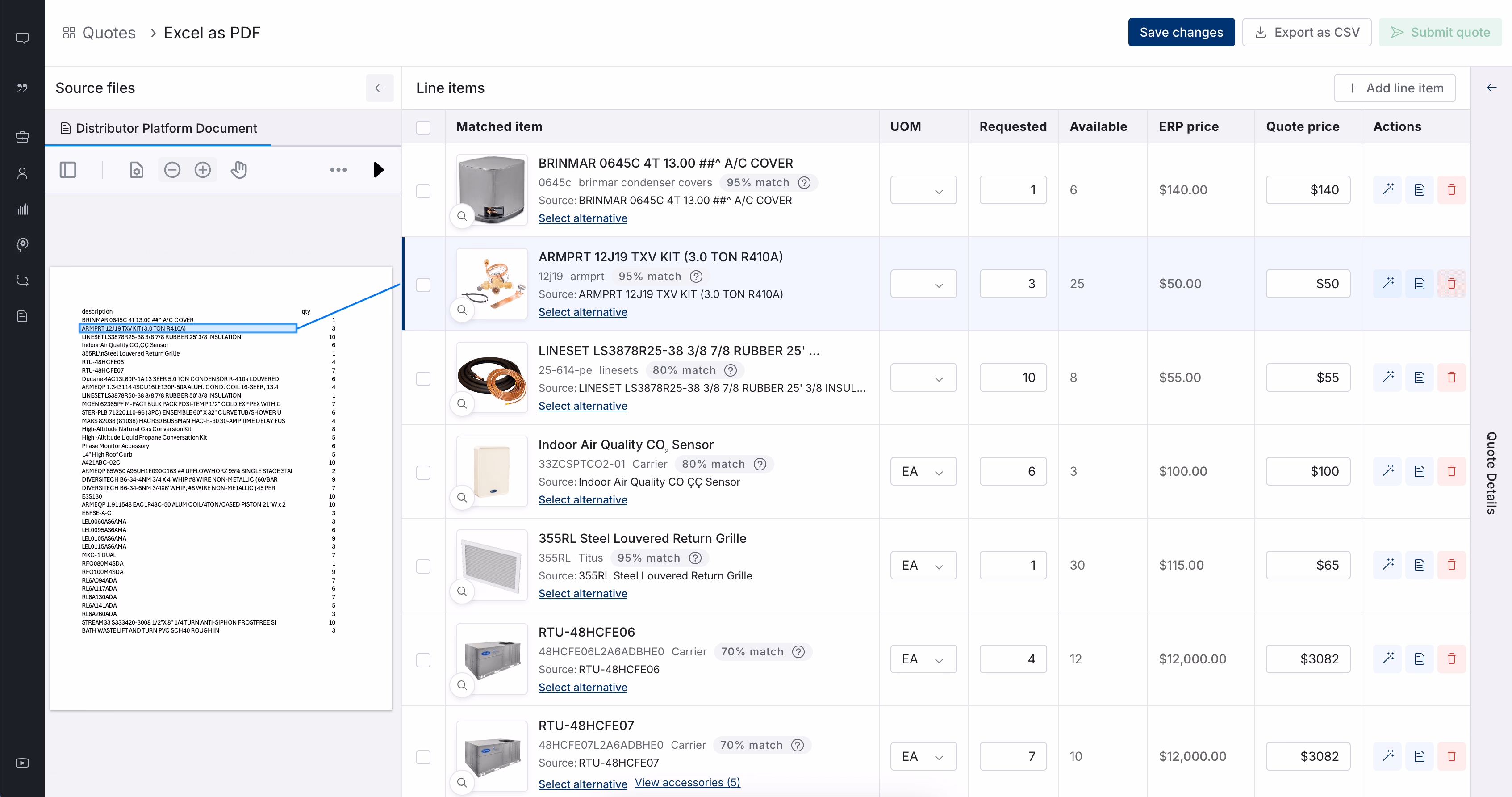 Quote generation process